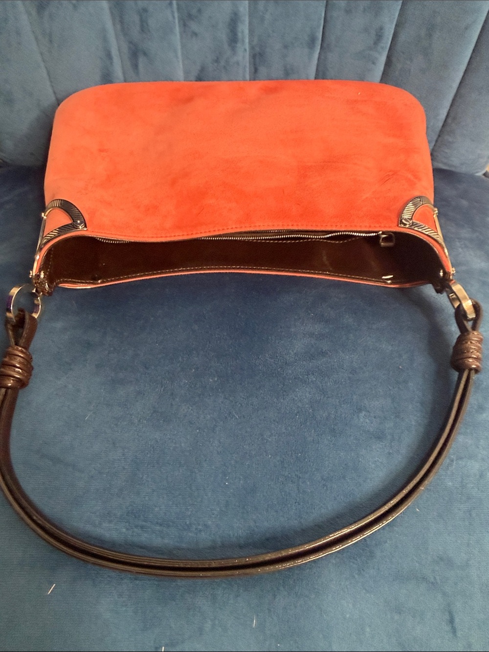 Valentino Garavani Orange Suede Shoulder Bag - Women - Picture 7 of 10